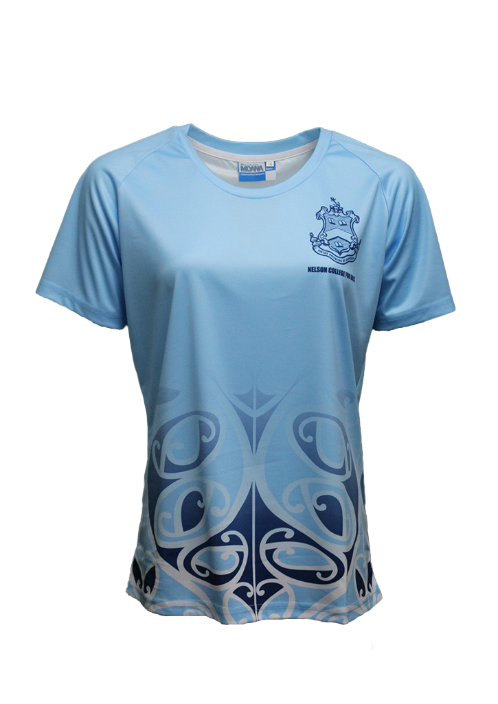 Nelson College for Girls PE Tee Sky/Navy